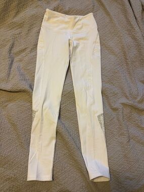 Victoria's Secret White Leggings with Shimmery Silver Leaf Body by Victoria